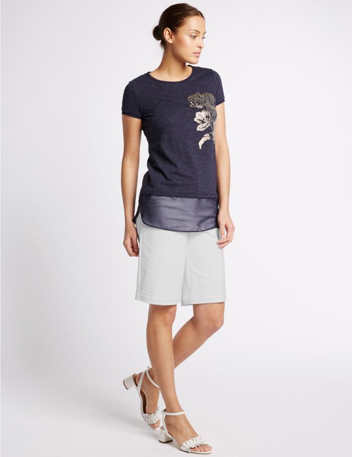 Marks & Spencer Cotton Rich Shorts White