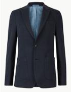 Marks & Spencer Cotton Blend Slim Fit Jacket Indigo