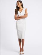 Marks & Spencer Double Crepe Short Sleeve Bodycon Dress Ivory