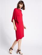 Marks & Spencer Drape 3/4 Sleeve Tunic Dress Red
