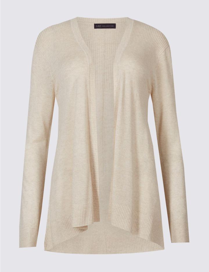 Marks & Spencer Long Sleeve Cardigan Natural Mix