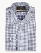 Marks & Spencer Pure Cotton Slim Fit Non-iron Shirt Navy Mix