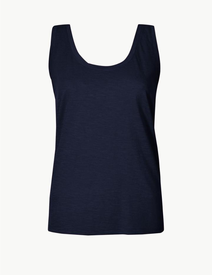 Marks & Spencer Scoop Neck Vest Top Navy