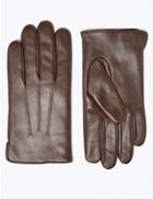 Marks & Spencer Leather Gloves With Thermowarmth&trade; Brown