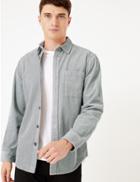 Marks & Spencer Pure Cotton Corduroy Overshirt Grey