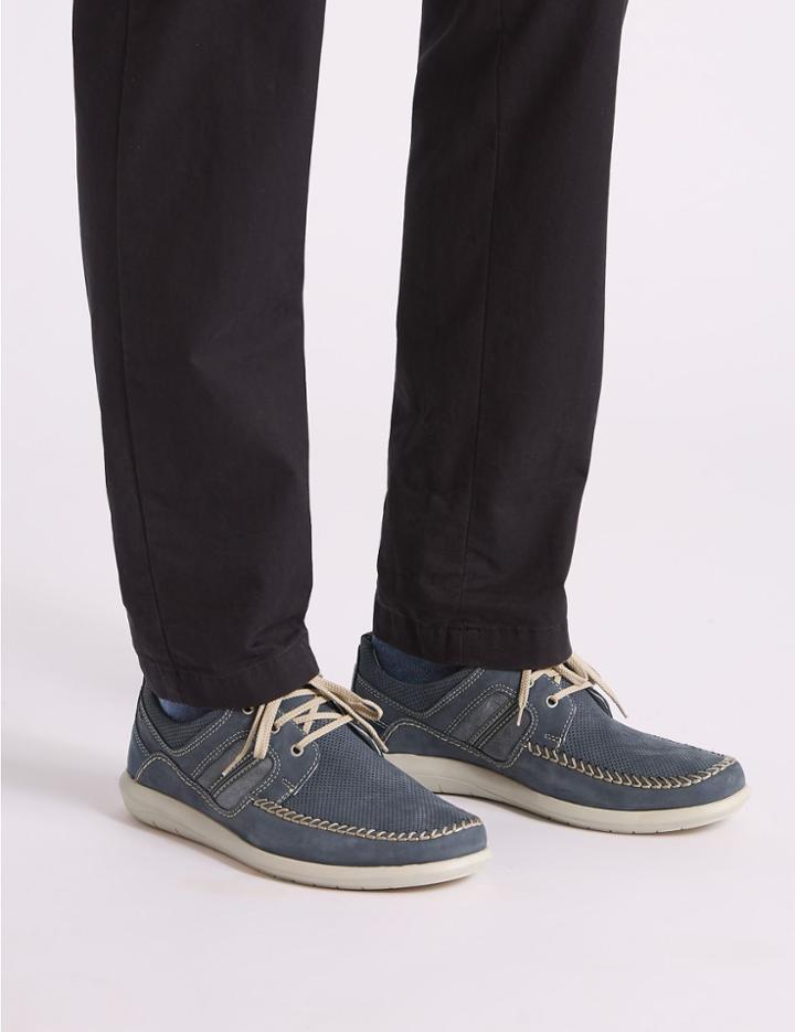 Marks & Spencer Suede Lace-up Derby Shoes With Airflex&trade; Dusty Blue
