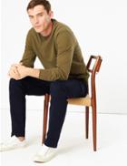 Marks & Spencer Slim Fit Cotton Chinos With Stretch Navy