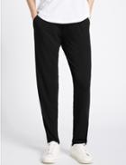 Marks & Spencer Jersey Tapered Joggers Black