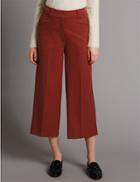 Marks & Spencer Wide Leg Cropped Trousers Cognac