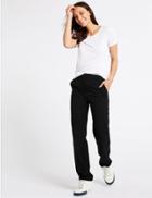 Marks & Spencer Straight Leg Slouch Trousers Black