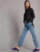 Marks & Spencer High Waist Ankle Straight Jeans Light Indigo