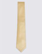 Marks & Spencer Pure Silk Textured Tie & Pocket Square Set Yellow Mix