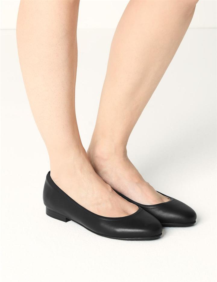 Marks & Spencer Wide Fit Leather Ballet Pumps