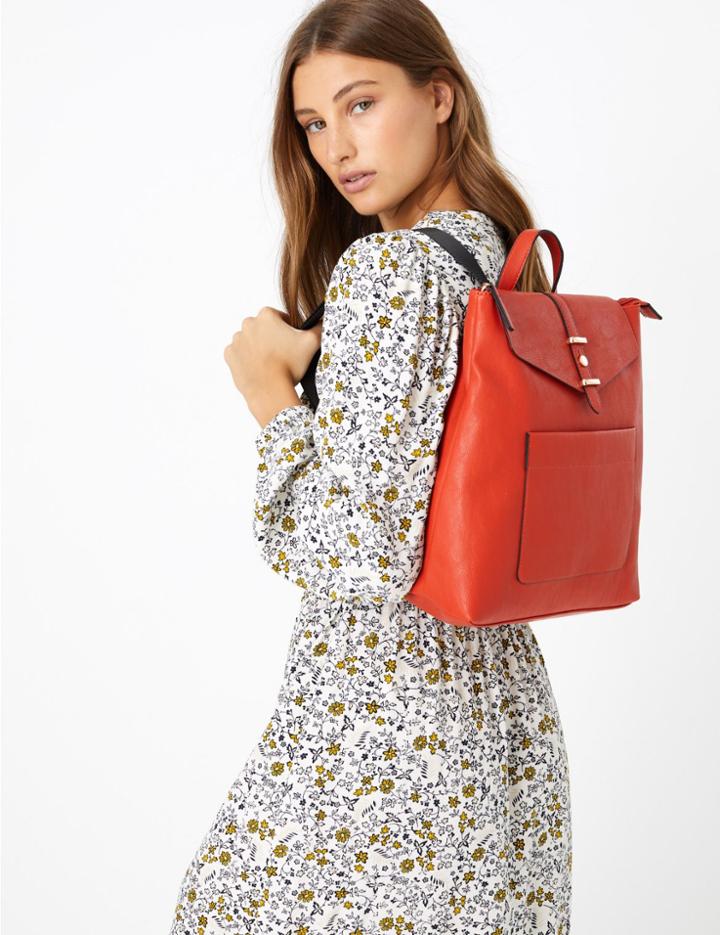 Marks & Spencer Soft Stud Backpack Burnt Orange