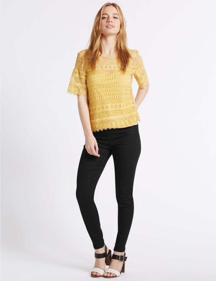 Marks & Spencer Petite Cotton Rich Jeggings Red