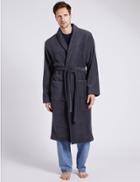 Marks & Spencer Super Soft Cotton Towelling Gown Navy