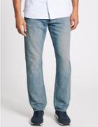 Marks & Spencer Cotton Linen Straight Fit Jeans Light Blue
