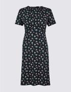Marks & Spencer Ditsy Print Ruffle Short Sleeve Shift Dress Multi
