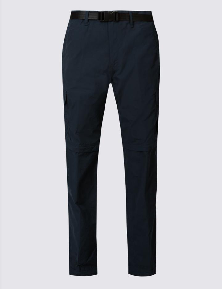 Marks & Spencer Trekking Zip-off Trousers With Belt Navy