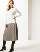 Marks & Spencer Textured Midi Skirt Brown Mix