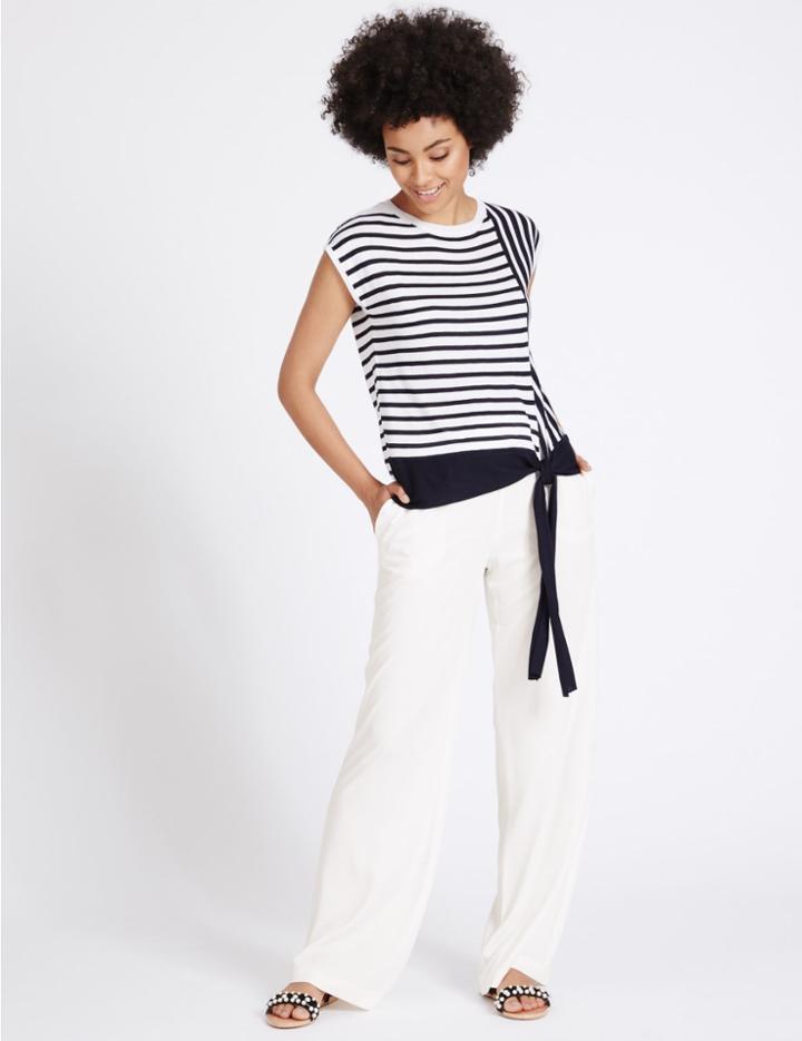 Marks & Spencer Wide Leg Trousers Soft White