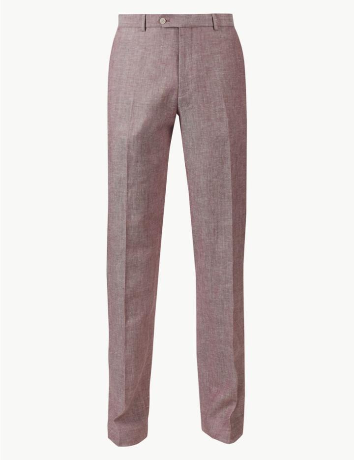Marks & Spencer Tailored Fit Trousers Pink
