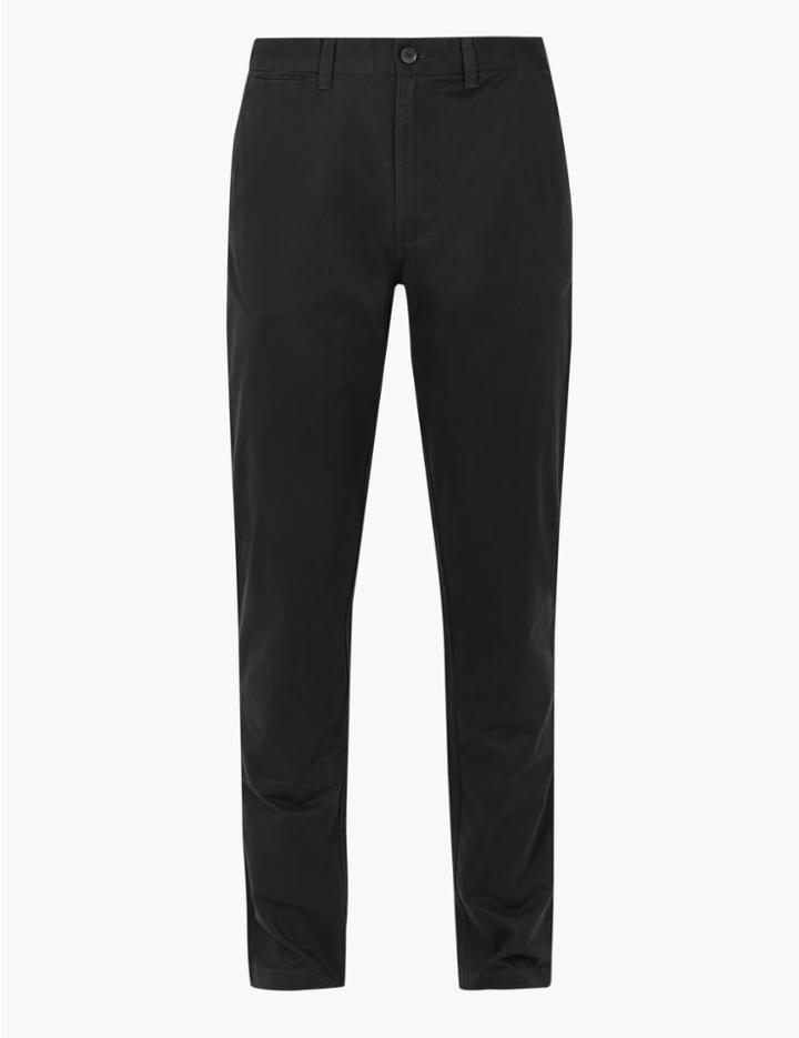 Marks & Spencer Tapered Fit Pure Cotton Chinos Black