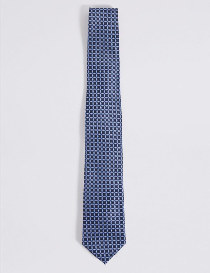 Marks & Spencer Geometric Print Tie Blue Mix