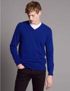 Marks & Spencer Pure Cashmere V-neck Jumper Cobalt
