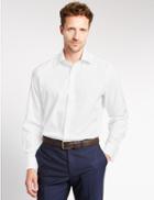 Marks & Spencer 2in Longer Pure Cotton Tailored Fit Shirt White