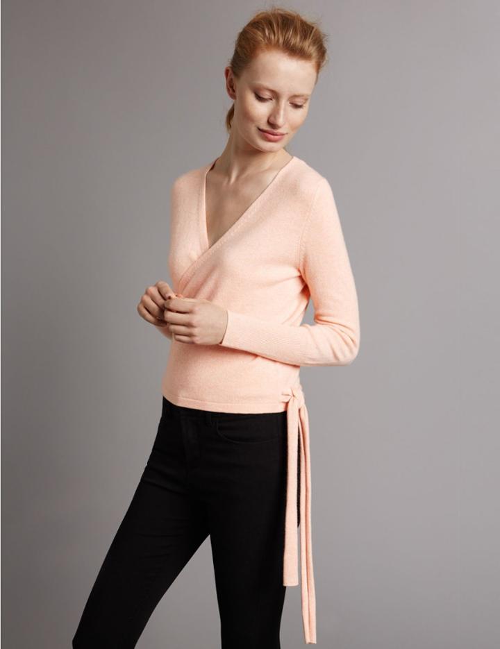 Marks & Spencer Pure Cashmere Ballet Wrap Cardigan Fresh Blue