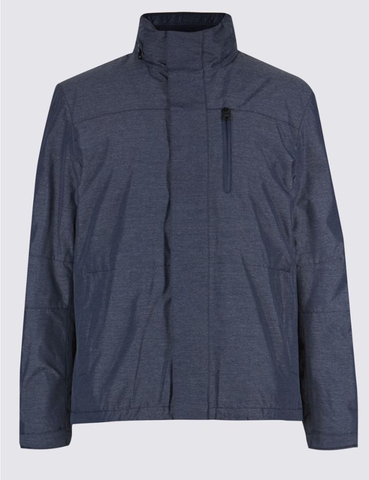 Marks & Spencer Textured Jacket With Stormwear&trade; Dark Indigo