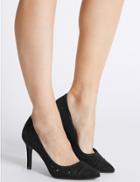 Marks & Spencer Stiletto Laser Cut Court Shoes Black