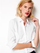 Marks & Spencer Fitted Long Sleeve Shirt White