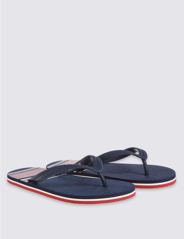 Marks & Spencer Striped Flip-flops Blue Mix