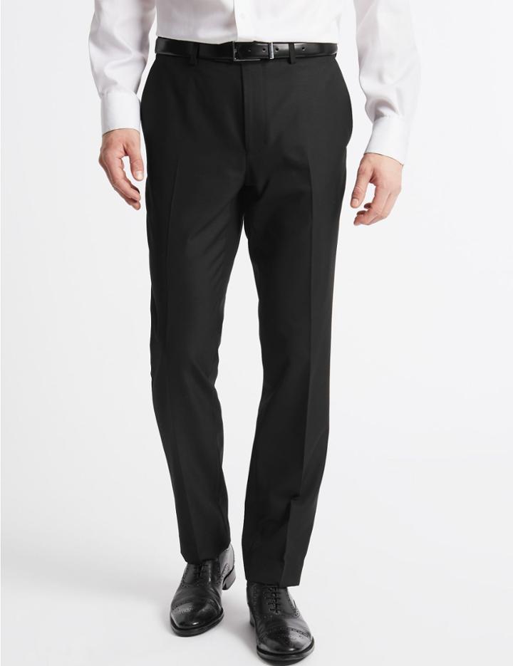 Marks & Spencer Black Slim Fit Trousers Black