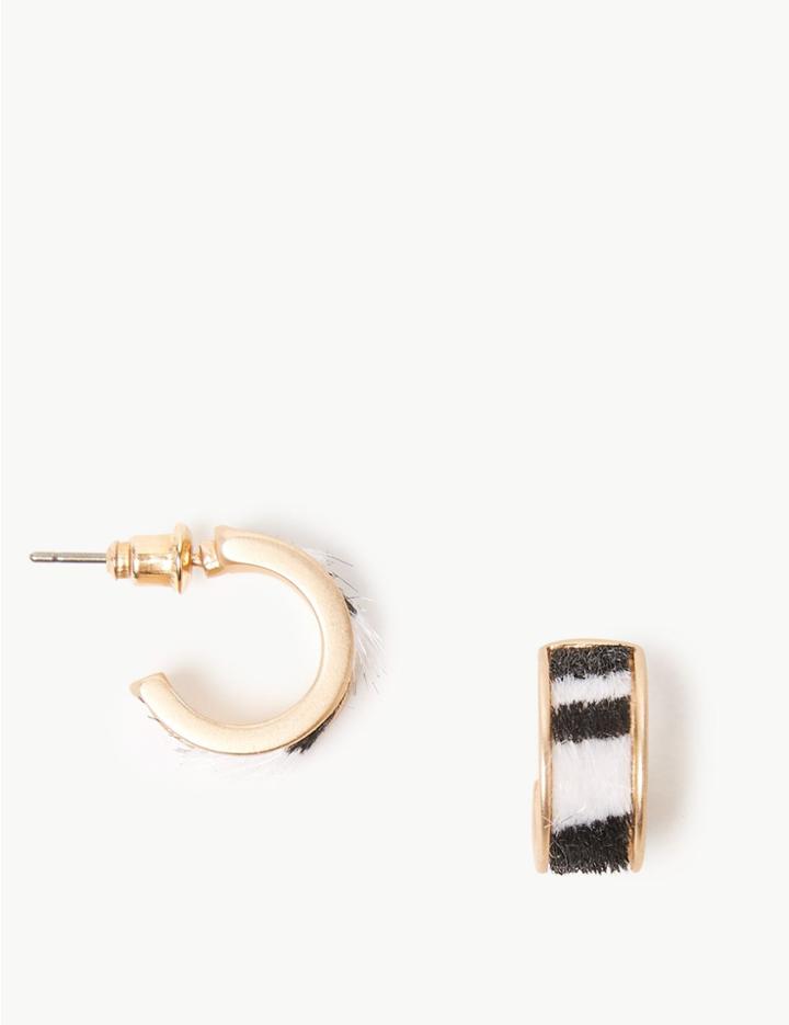 Marks & Spencer Modern Huggie Skin Kind&trade; Hoop Earrings White Mix