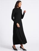 Marks & Spencer Jersey Turtle Neck Maxi Dress Black