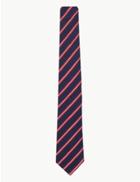 Marks & Spencer Silk Slim Striped Tie Red Mix