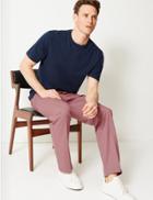 Marks & Spencer Regular Fit Cotton Rich Chinos With Stretch Dark Pink