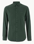 Marks & Spencer Long Sleeve Shirt With Pocket Dark Green