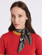 Marks & Spencer Spotted & Striped Scarf Green Mix