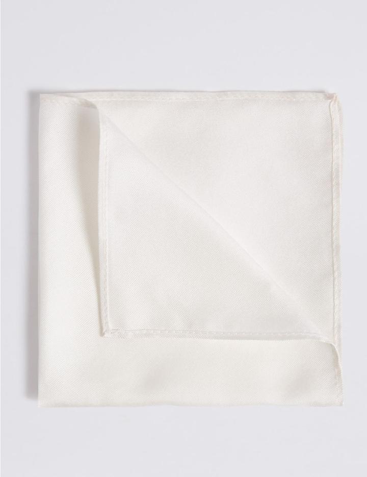 Marks & Spencer Pure Silk Pocket Square Cream