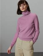 Marks & Spencer Pure Cashmere Roll Neck Jumper Lilac