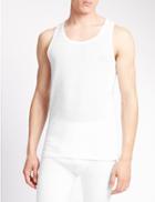 Marks & Spencer 2 Pack Pure Cotton Cellular Vests With Staynew&trade; White