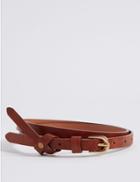 Marks & Spencer Faux Leather Knotted Skinny Jeans Hip Belt Tan