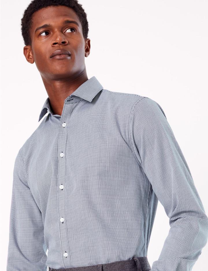 Marks & Spencer Cotton Blend Skinny Fit Shirt