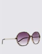 Marks & Spencer Hexagonal Frame Oversized Sunglasses Black Mix