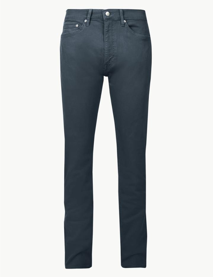Marks & Spencer Tapered Fit Jeans With Stretch Navy