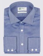 Marks & Spencer Pure Cotton Easy To Iron Tailored Fit Shirt Dark Navy Mix